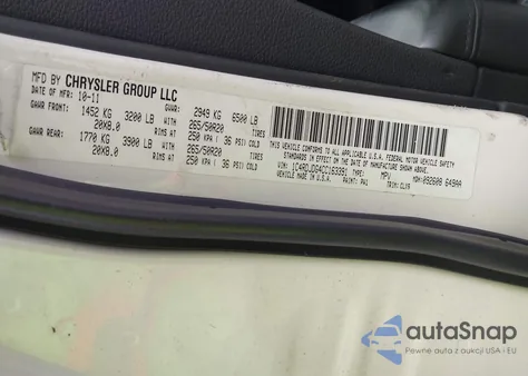 2012 Dodge Durango Crew z USA, uszkodzony, nr VIN 1C4RDJDG4CC163391